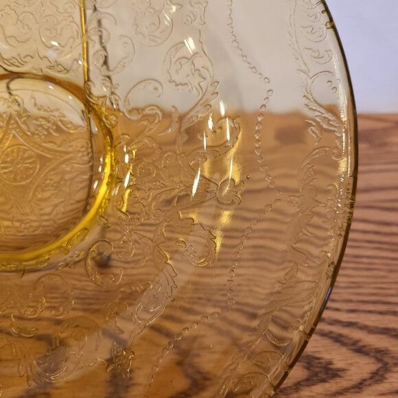 Federal Glass Co. Madrid Golden Glow Depression Glass 11" Footed Console Bowl - Picture 4 of 16